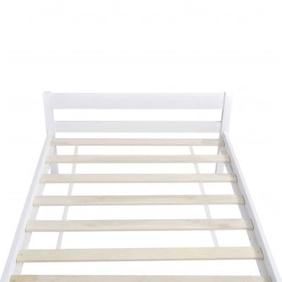 vidaXL Cadru de pat, alb, 90 x 200 cm, lemn de pin masiv