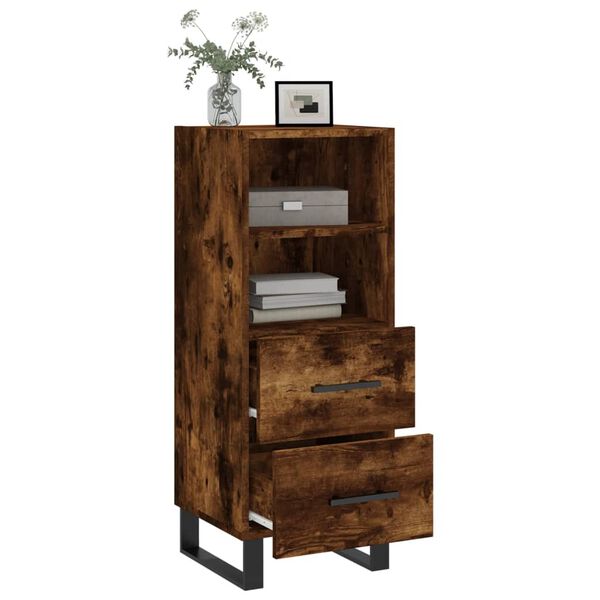 vidaXL Servantă, stejar fumuriu, 34,5x34x90 cm, lemn compozit