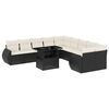 vidaXL Set canapele de grădină cu perne, 11 piese, negru, poliratan