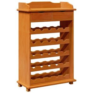 vidaXL Raft pentru vin Maro 58 x 28 x 90 cm Lemn de pin masiv
