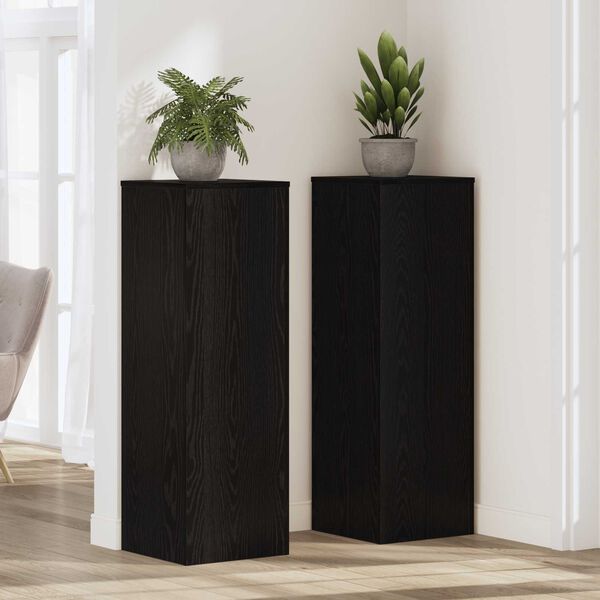 vidaXL Suport pentru plante Stejar Negru 33 x 33 x 100 cm