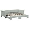 vidaXL Pat de zi cu extensie, gri deschis, 90x190 cm, catifea