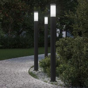 vidaXL St&acirc;lpi iluminatori 3 buc 110 cm oțel inoxidabil IP44