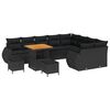 vidaXL Set de canapele pentru grădină 12 buc. Negru poliratan