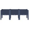 vidaXL Jardinieră de grădină cu picioare, albastru gri, 120x40x42 cm, PP