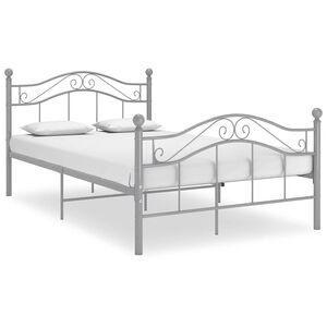vidaXL Cadru de pat, gri, 120 x 200 cm, metal