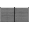 vidaXL Set de Gard 353 x 186 cm WPC și Aluminiu Gri