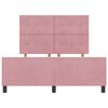 vidaXL Pat cu arcuri cu headboard Roz 160 x 200 cm Catifea