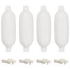 vidaXL Bară de protecție barcă, 4 buc., alb, &Oslash; 16x58 cm, PVC