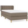 vidaXL Pat box spring cu saltea, gri taupe, 80x200 cm, textil