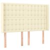 vidaXL Tăblie de pat cu aripioare, crem, 147x16x118/128 cm, piele eco