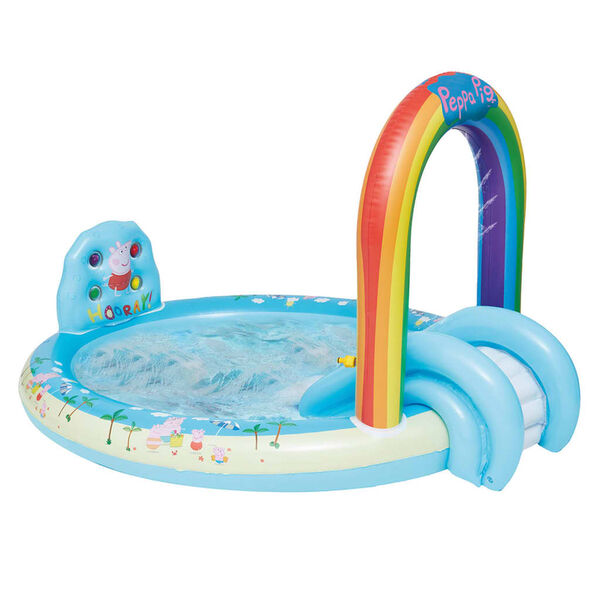 Happy People Piscină de joacă cu tobogan &bdquo;Peppa Pig&rdquo;, 198x150x102 cm