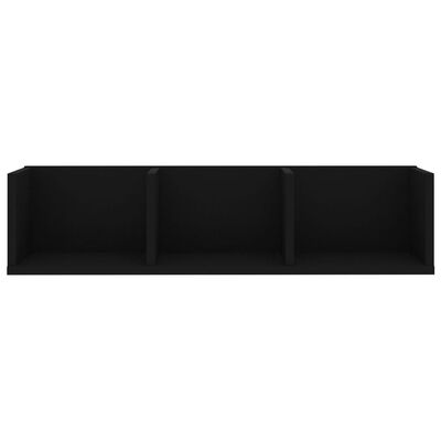 vidaXL Raft de perete CD-uri, negru, 75 x 18 x 18 cm, PAL