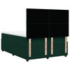 vidaXL Pat box spring cu saltea, verde &icirc;nchis, 140x190 cm, catifea