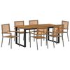 vidaXL Set de masă pentru grădină 7 buc. Gri Lemn Solid de Acacia