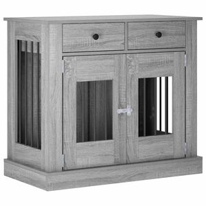 vidaXL Mobilă pentru cușcă de c&acirc;ine Sonoma gri 90 x 47,5 x 80 cm