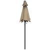 vidaXL Umbrelă de soare, gri taupe, 200 x 224 cm, aluminiu