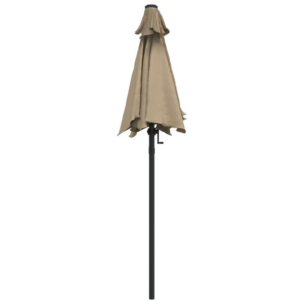 vidaXL Umbrelă de soare, gri taupe, 200 x 224 cm, aluminiu
