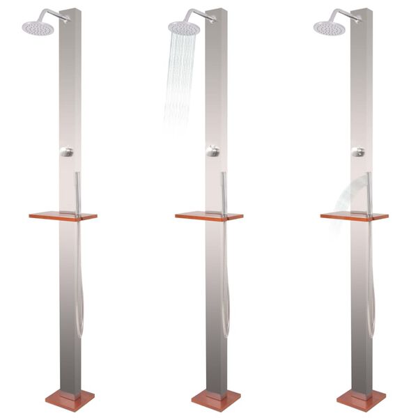 vidaXL Duș de exterior, oțel inoxidabil satinat, 210 cm