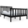vidaXL Cadru de pat mic dublu, negru, 120x190 cm, lemn masiv