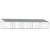 vidaXL Cușcă c&acirc;ini cu acoperiș și uși, gri, 10x2x2 m, oțel galvanizat