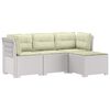 vidaXL Sofa de Grădină 4-Locuri cu Perne Aspect Ratan PP Alb