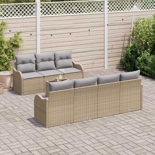 vidaXL Set de canapele pentru grădină Bej 55 x 55 x 37 cm poliratan
