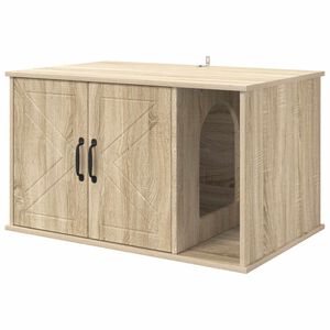 vidaXL Casa pentru pisici Sonoma 85 x 55 x 50 cm Lemn compozit