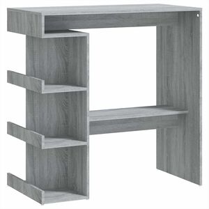 vidaXL Masă bar cu raft de depozitare stejar sonoma gri 100x50x101,5cm