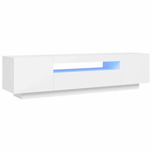 vidaXL Comodă TV cu lumini LED, alb, 160x35x40 cm