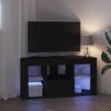 vidaXL Șifonier LED pentru TV colțar Pe perete Negru 100 x 40 x 50 cm