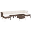 vidaXL Set mobilier de grădină cu perne, 8 piese, maro, poliratan