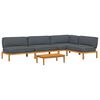 vidaXL Set de canapea 5 buc. Antracit Lemn Solid de Acacia