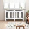 vidaXL Capac pentru radiator Alb lucios 152 x 19 x 81,5 cm