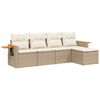 vidaXL Set canapele de grădină cu perne, 5 piese, bej, poliratan