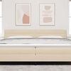vidaXL Tăblie cap cu headboard Crem 200 cm Piele artificială