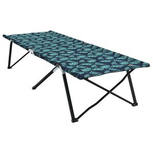vidaXL Pat pliabil pentru camping Frunză Pădure 206 x 76 x 74 cm