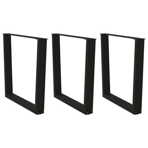 vidaXL Picioare de masă &icirc;n formă de V, 3 buc., negru, 80x(72-73,3) cm, oțel