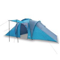 vidaXL Cort de camping 6 persoane albastru, 576x238x193 cm, tafta 185T