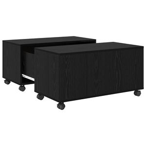 vidaXL Masă de cafea Stejar Negru 75 x 75 x 38 cm Lemn prelucrat