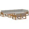 vidaXL Set de canapele de exterior 9 pcs Natural și Gri deschis