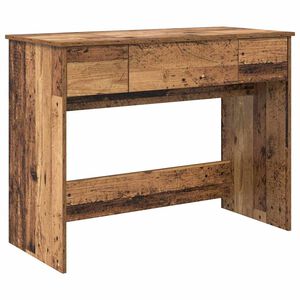 vidaXL Masă cosmetică cu sertar cu oglindă Lemn vechi 100 x 45 x 76 cm
