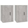 vidaXL Dulapuri TV montate pe perete, 2 buc., gri beton, 40x34,5x60 cm