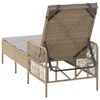 vidaXL Șezlong cu pernă 1-persoană Bej 157 x 55 x 92cm poliratan