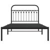 vidaXL Cadru de pat din metal cu tăblie, negru, 107x203 cm