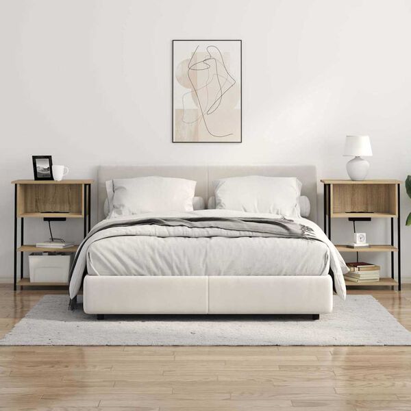 vidaXL Dulap de noapte Stejar Sonoma 55 x 31 x 76 cm Lemn compozit