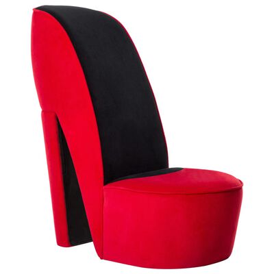 vidaXL Scaun în formă de pantof cu toc, roșu, catifea