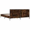 vidaXL Cadru de pat, stejar fumuriu 200x200 cm lemn prelucrat și metal