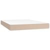 vidaXL Saltea cu arcuri buzunar, fermitate medie, cappuccino, 140x190x20 cm, piele eco