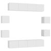vidaXL Set de dulapuri TV, 8 piese, alb, lemn prelucrat
